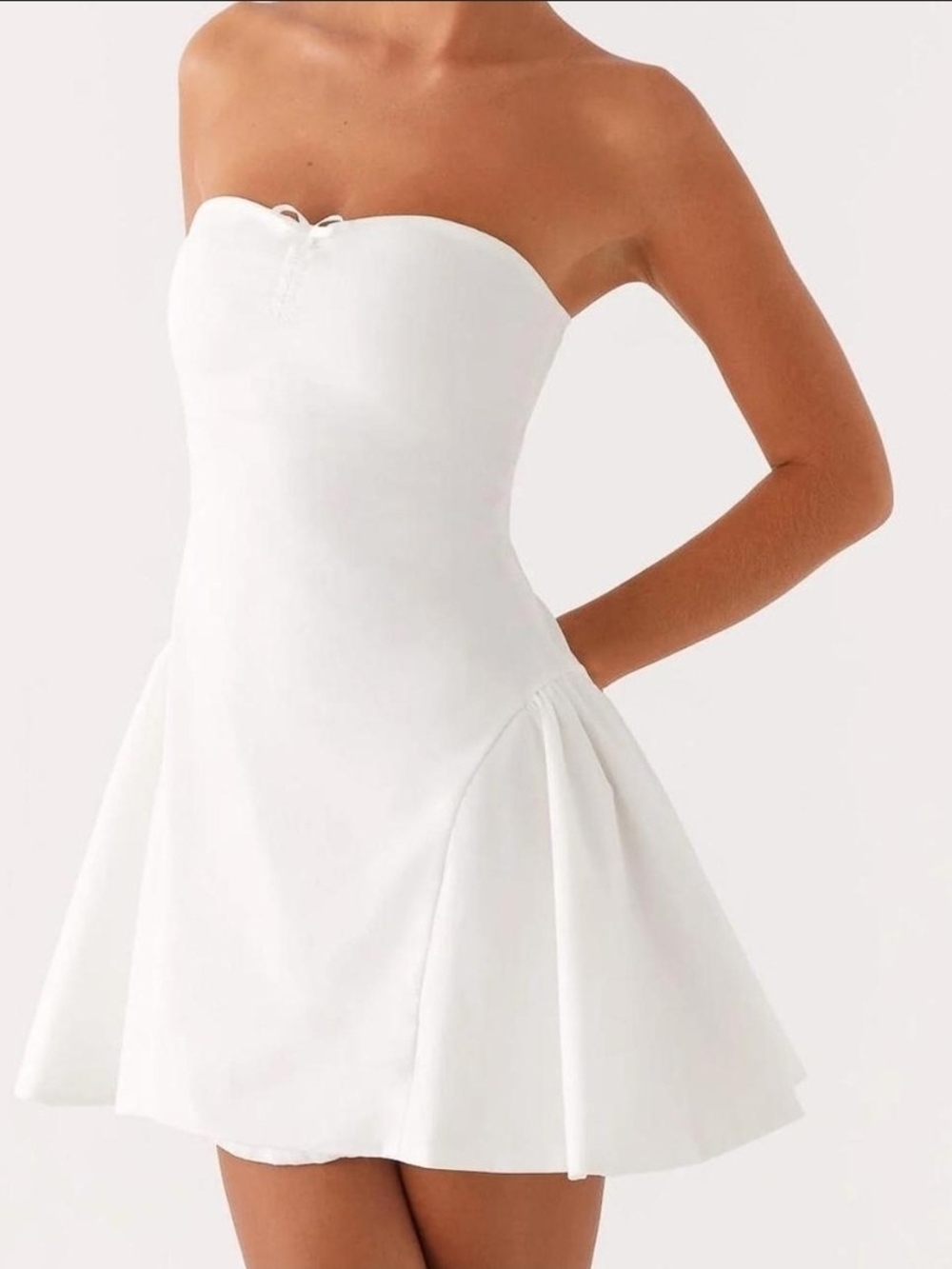 Strapless White Mini Dress